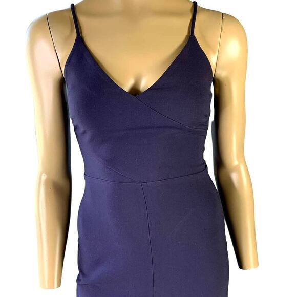 Likely Brooklyn Spaghetti Straps Sheath Pencil Dress Stretchy Size 2 Navy New - Picture 3 of 16